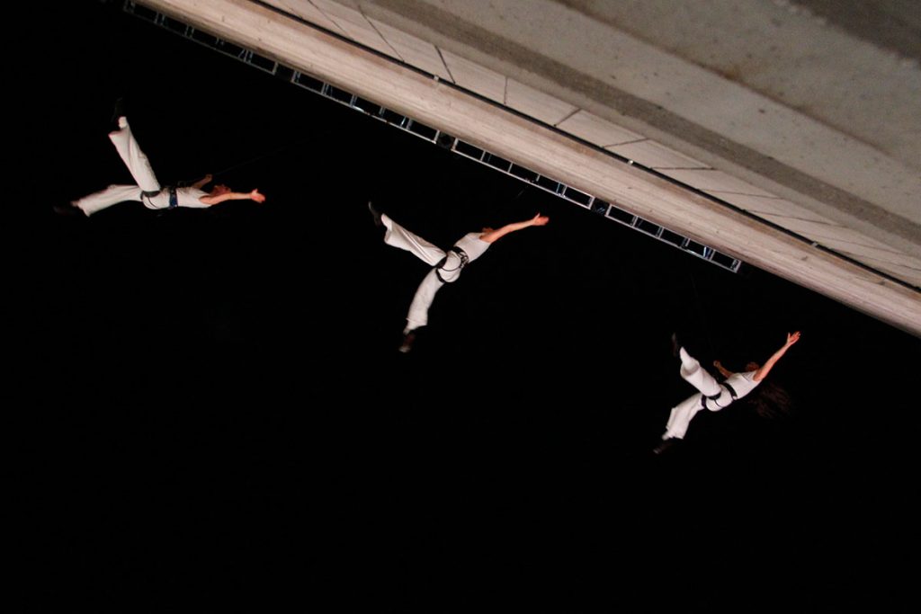 vertical dance stunt winch flying performance
